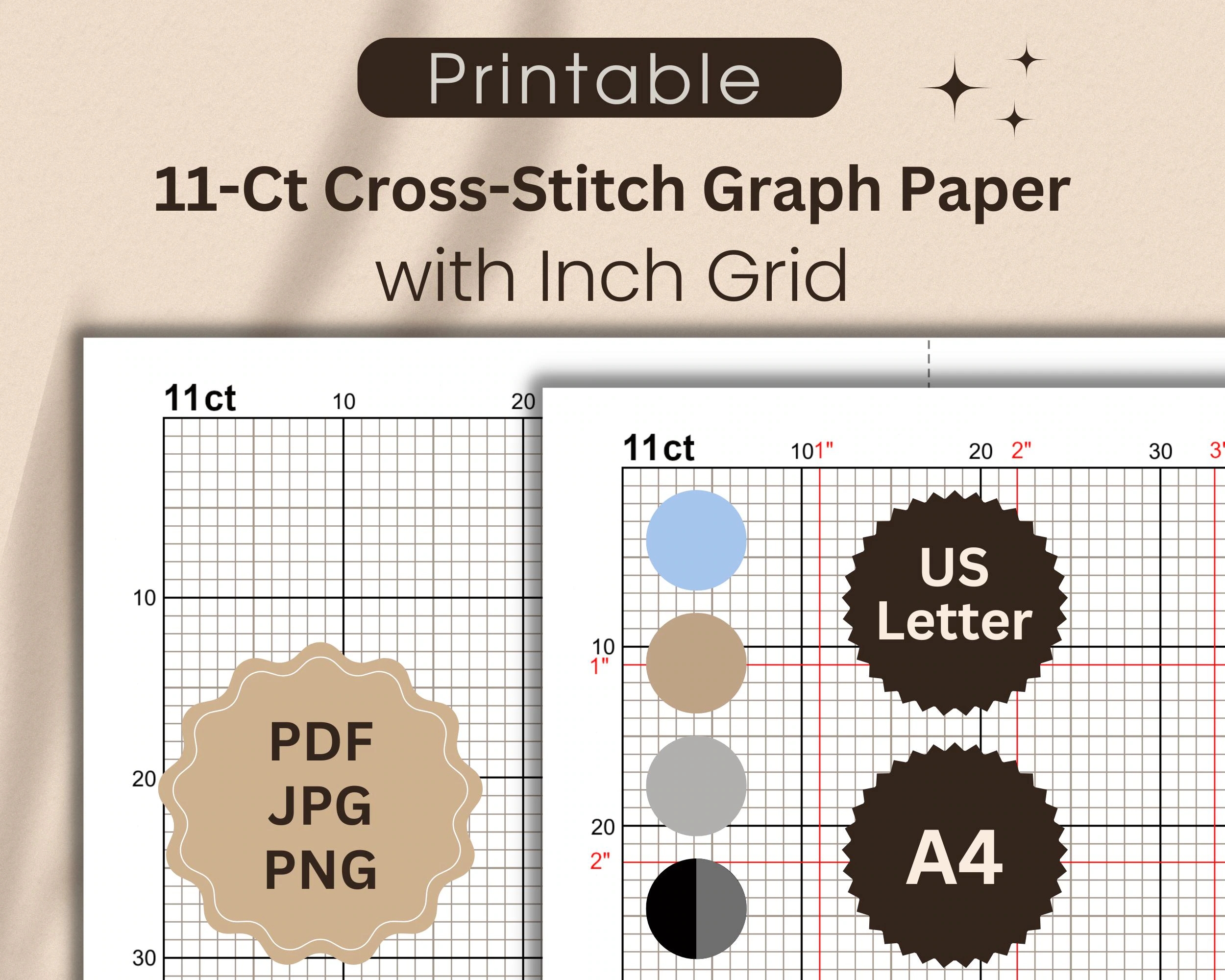11 count Graph Paper For Cross stitch With Inch Grid Printable Cross stitch Grid For Creating Your Own Designs Letter A4 PDF JPG PNG Etsy 11 count Graph Paper For Cross stitch With Inch Grid Printable Cross stitch Grid For Creating Your Own Designs Letter A4 PDF JPG PNG Etsy