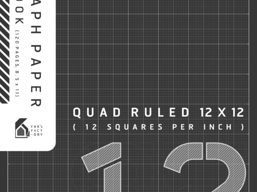 12 Graph Paper Notebook Quad Ruled 12x12 12 Per Inch Minimalist Graph Paper For Students And Designer 8 5 X 11 120 Pages Black Cover Edition Yak s Factory Amazon Books