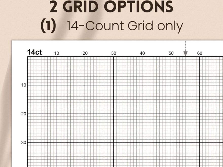 14 count Graph Paper For Cross stitch With Inch Grid Printable Cross stitch Grid For Creating Your Own Designs Letter A4 PDF JPG PNG Etsy