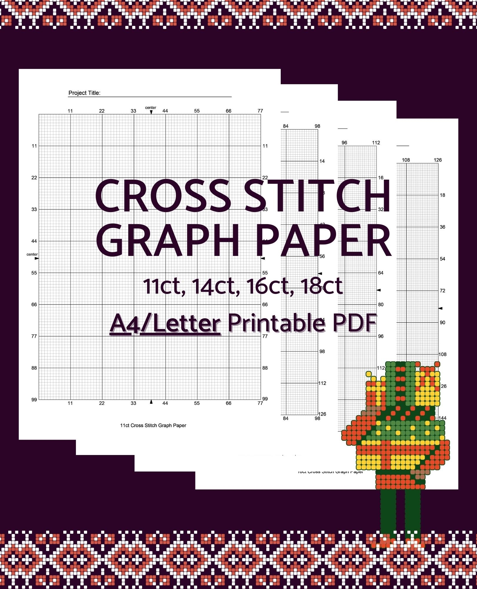 14 count Graph Paper For Cross stitch With Inch Grid Printable Worksheets Library