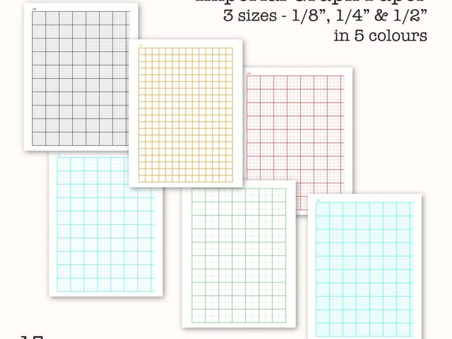 15 Imperial Measure Graph Papers Inch Graph Paper Digital Graph Paper PDF Printable Instant Download Etsy