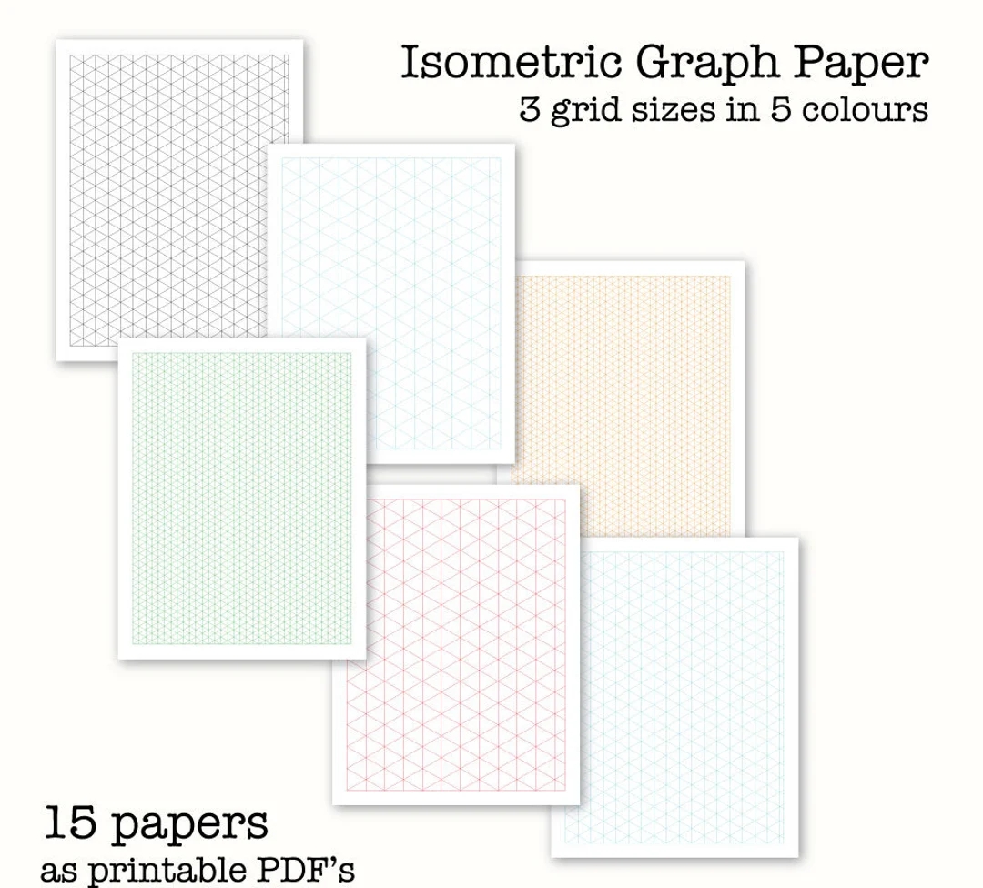 15 Isometric Graph Papers Isometric Drawing Paper Digital Graph Paper A4 And 8 5x11 US Letter Size Printable PDF Instant Download Etsy