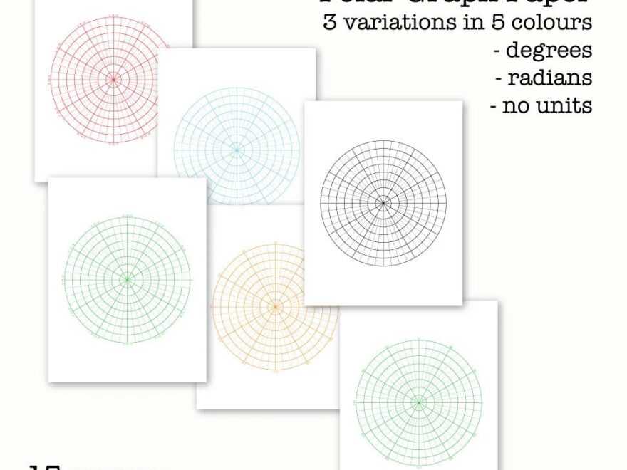 15 Polar Graph Papers Circular Graph Paper Digital Graph Paper A4 And 8 5x11 US Letter Size Printable PDF Instant Download Etsy