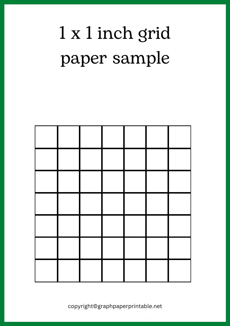 1x1 Inch Grid Paper Sample Download Printable PDF Templateroller
