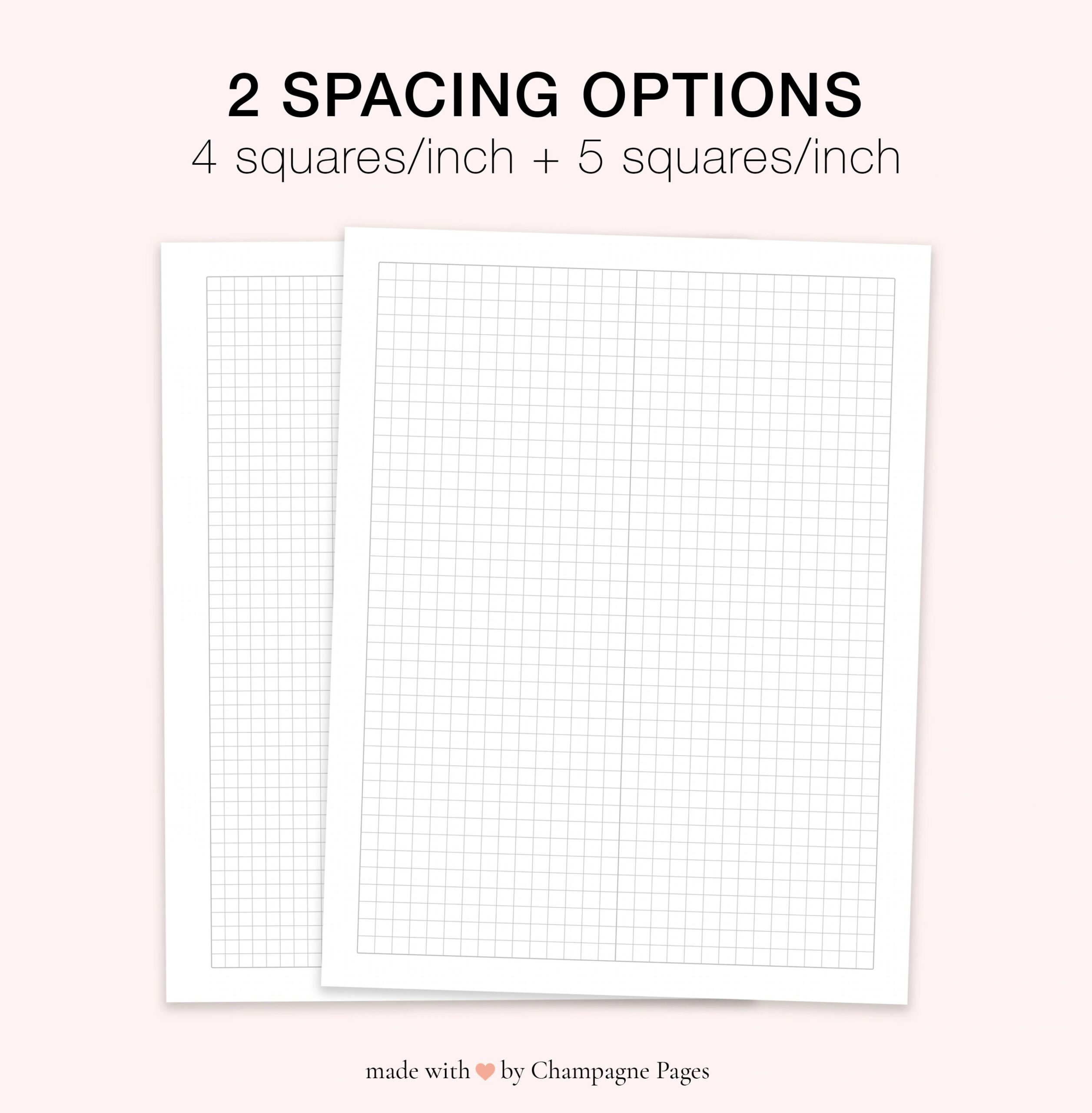 2 Column Graphing Paper Templates 5x5 4x4 Quad Ruled Grid Paper Pastel Templates Goodnotes Template US Letter A4 Printable PDF Etsy