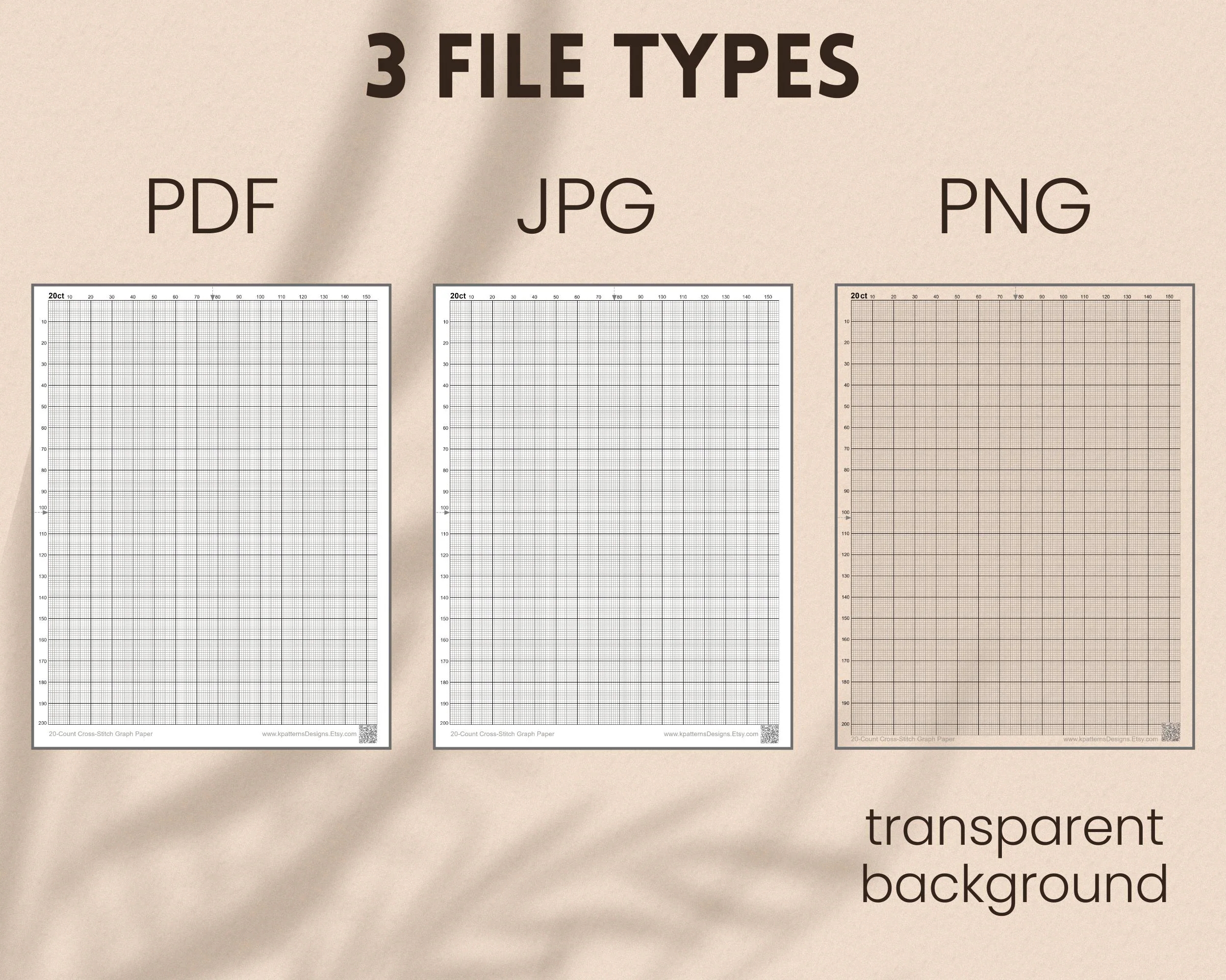 20 count Graph Paper For Cross stitch With Inch Grid Printable Cross stitch Grid For Creating Your Own Designs Letter A4 PDF JPG PNG Etsy