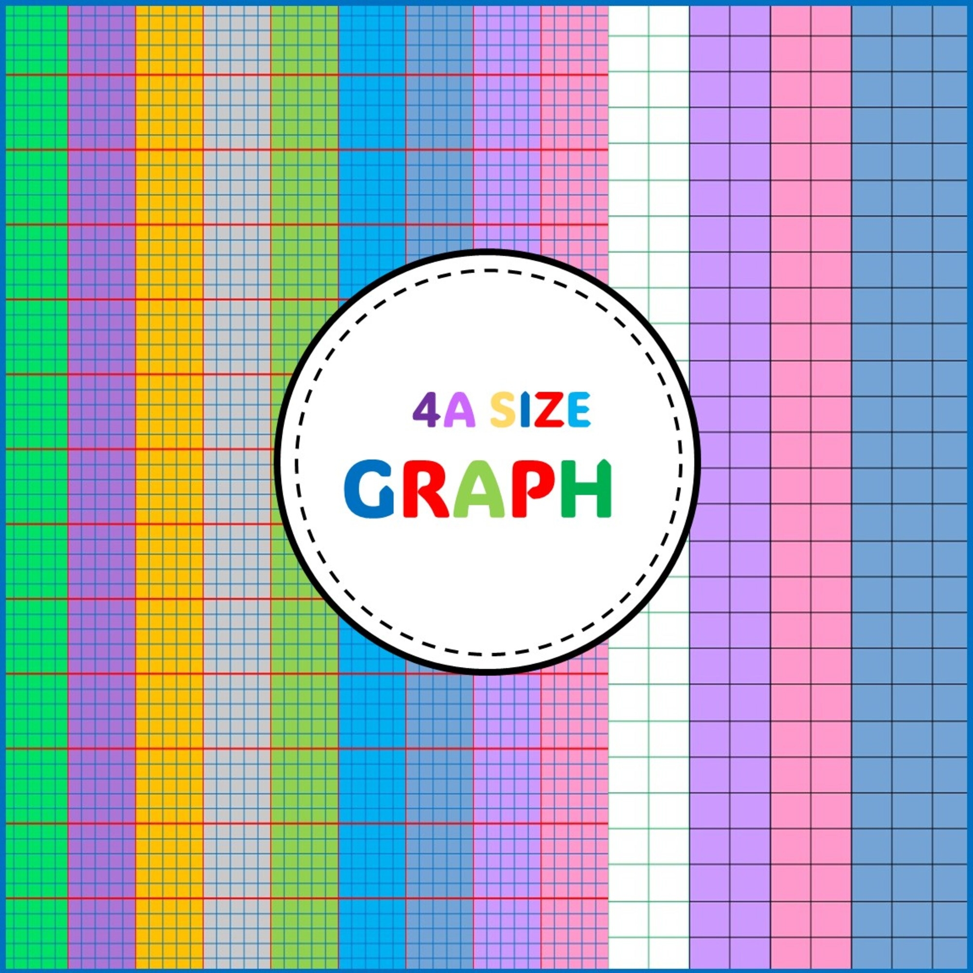 20 Sheets Colorful Graph Paper Multi Squares Made By Teachers 20 Sheets Colorful Graph Paper Multi Squares Made By Teachers