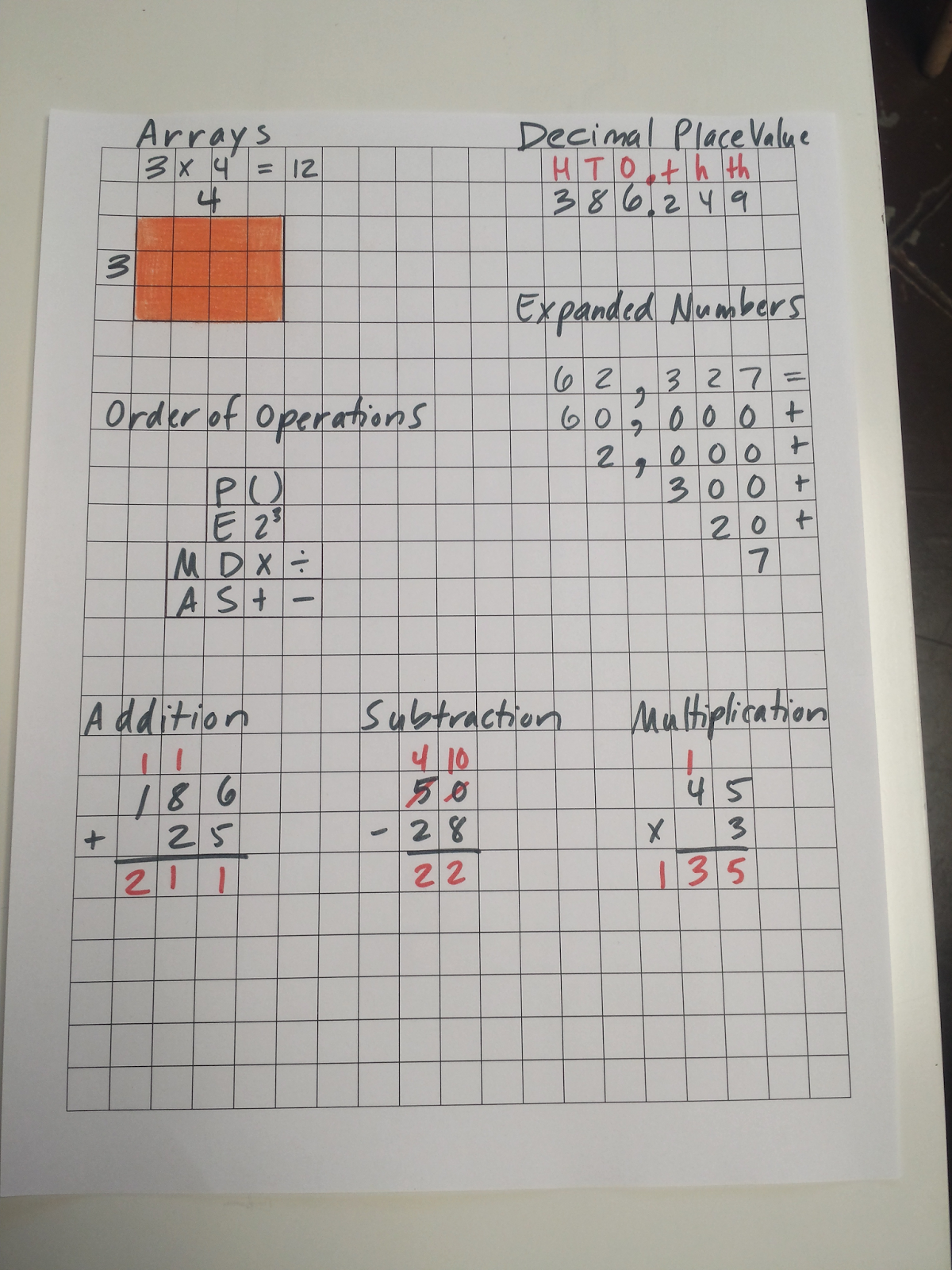 Area In Math Graph Paper