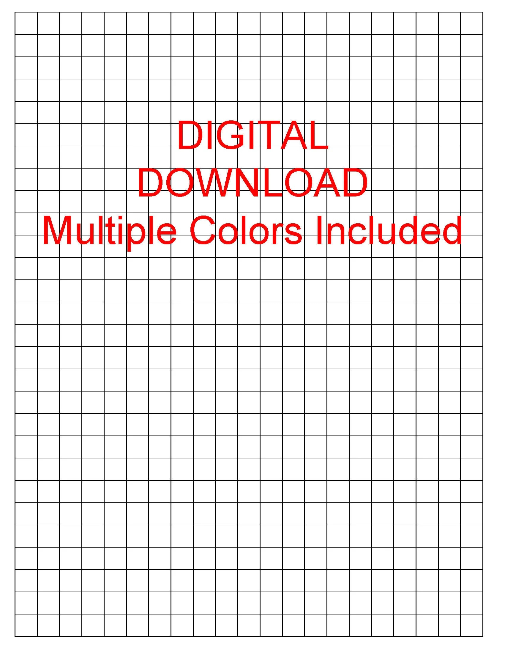 3 8 0 375 Inch Printable Graph Paper Includes Multiple Grid Color Options Etsy