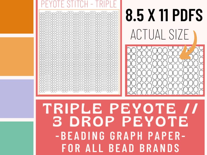 3 Drop Triple Peyote Stitch Beading Graph Paper Beading Pattern Beading Graphing Paper Design Pattern Sheet Printable For Procreate Etsy