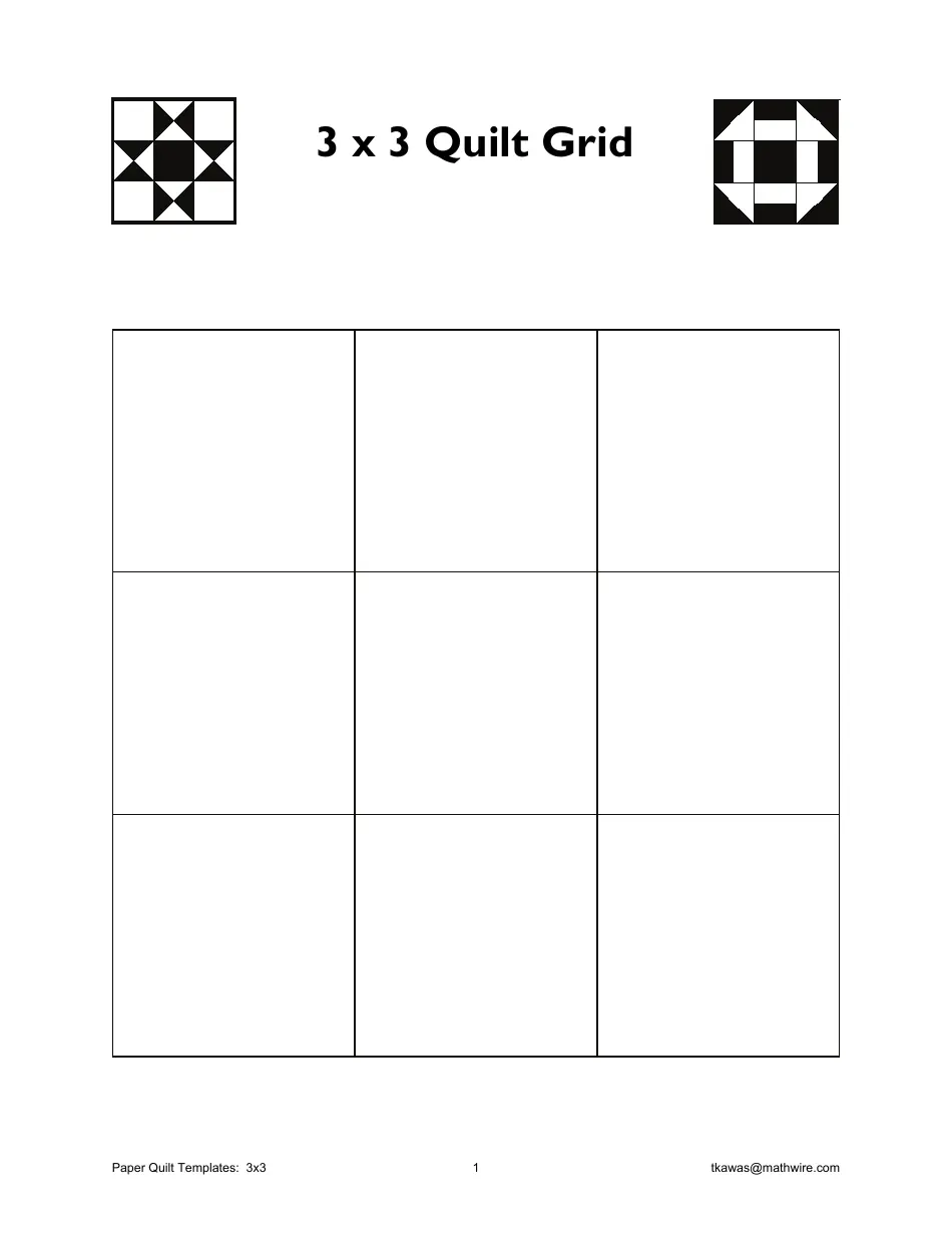 3 X 3 Paper Quilt Grid Templates Download Printable PDF Templateroller