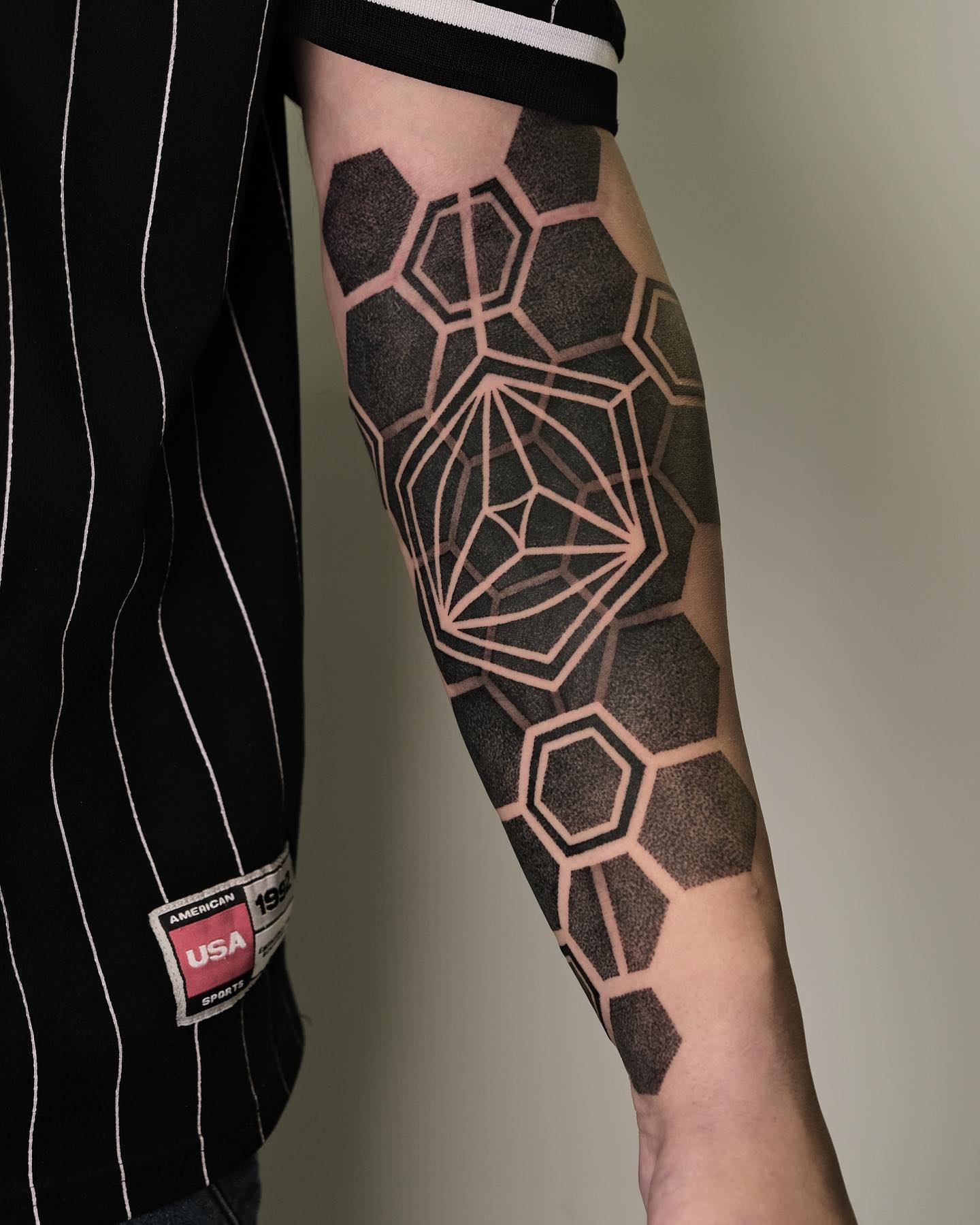 Hexagonal Graph Paper Tattoo