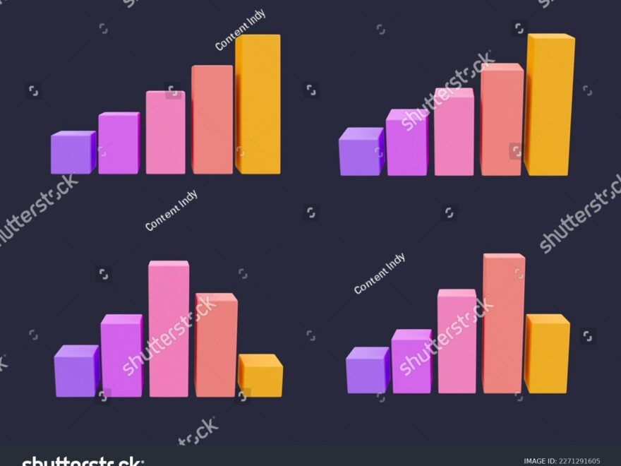 3d Blank Bar Graph Template Set Stock Illustration 2271291605 Shutterstock