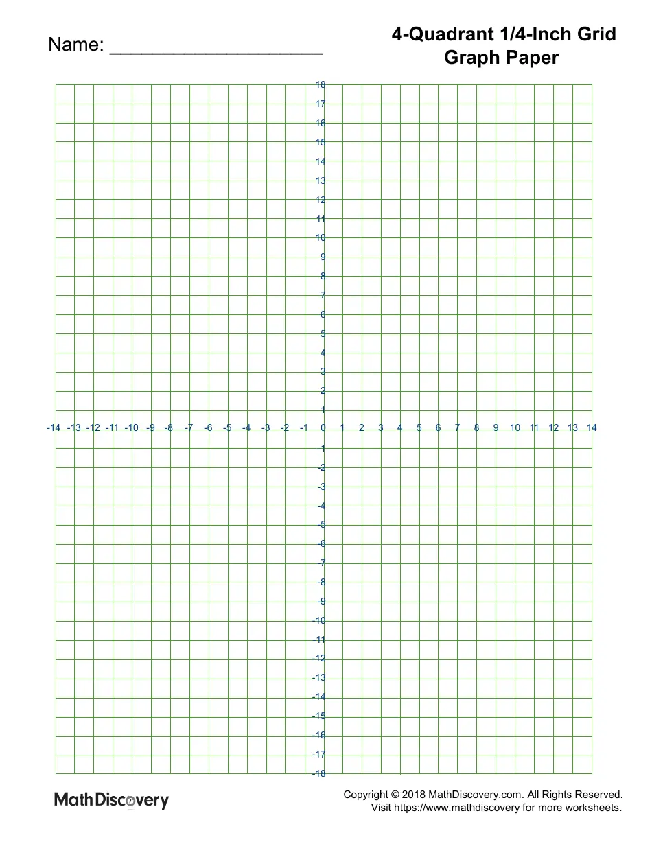 4 quadrant 1 4 inch Grid Graph Paper Template Download Printable PDF Templateroller