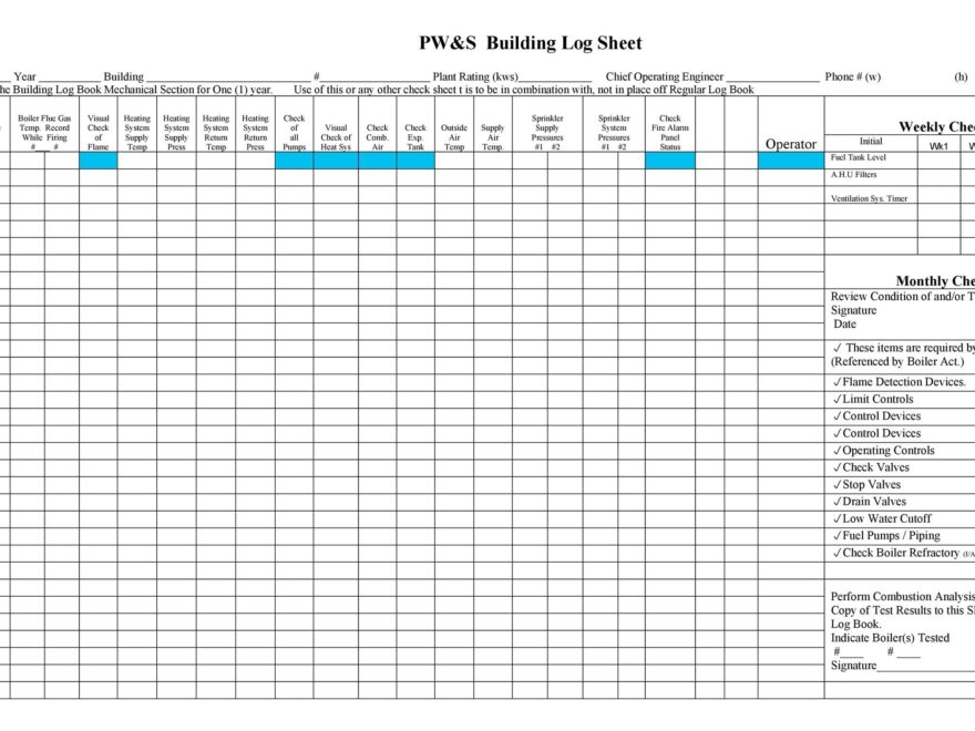 50 Printable Log Sheet Templates Direct Download TemplateLab