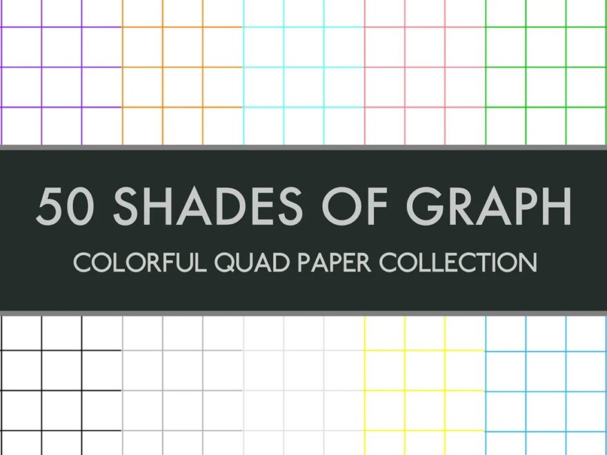 50 X Colorful Quad Graph Printable Paper 1 4 High Resolution PDF Letter Format 8 5 X 11 50 Sheets 50 Colors Instant Download Etsy