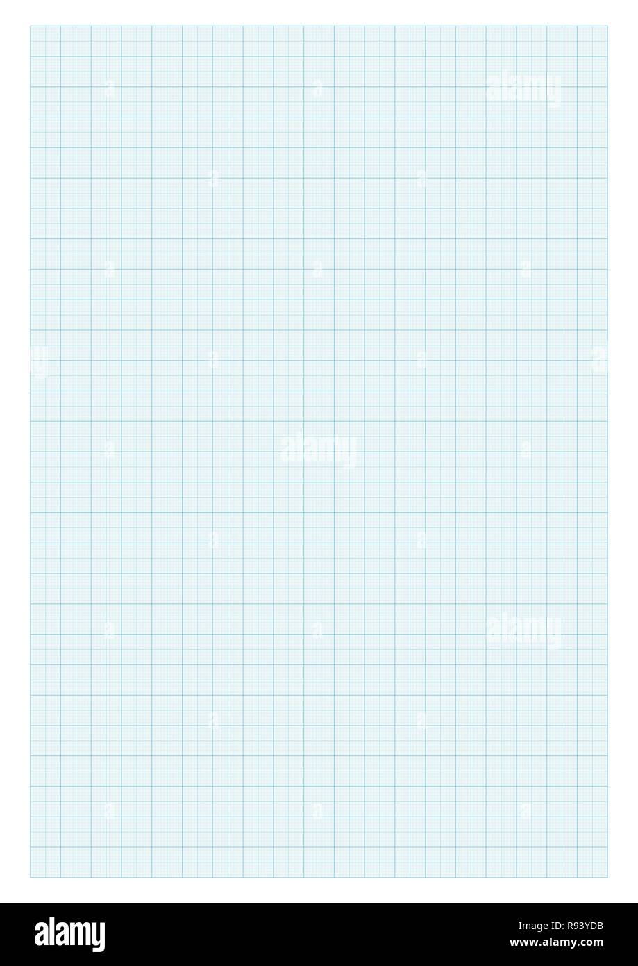 A4 Size Graph Paper Blue Stock Vector Image Art Alamy