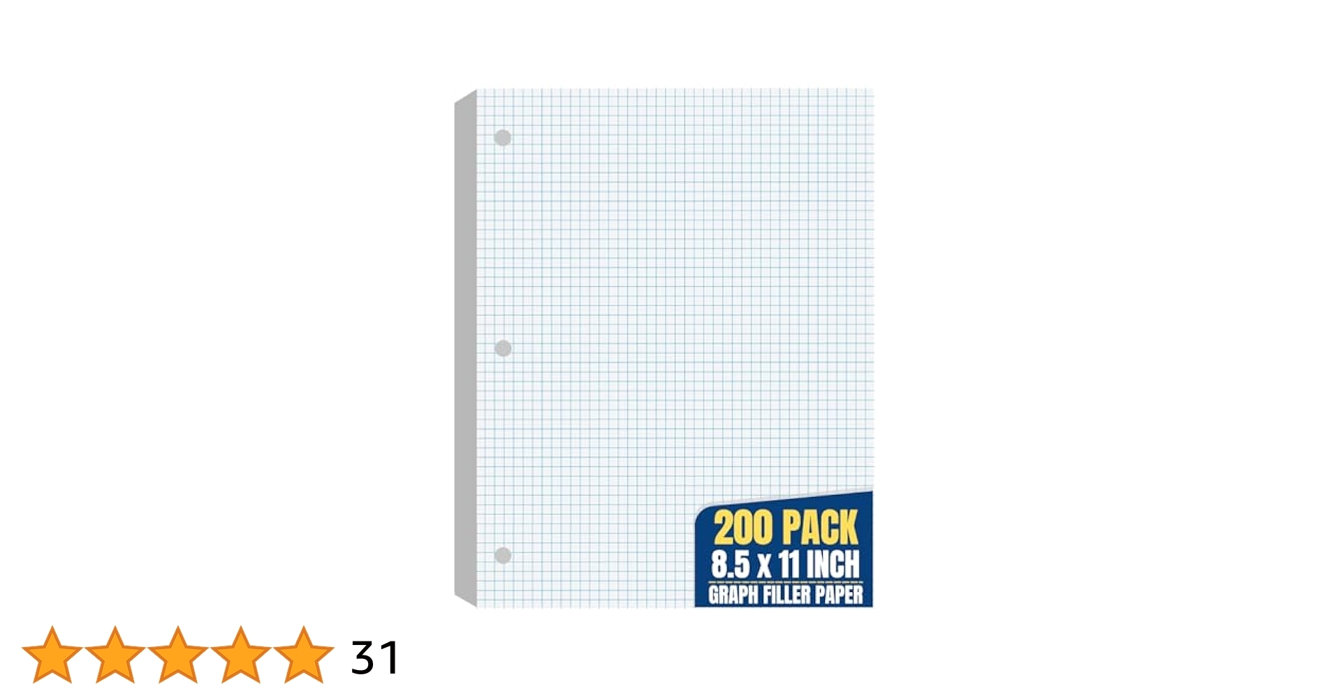 Amazon 1InTheOffice Graph Paper Loose Leaf Graph Ruled Filler Paper 8 5 X 11 100 Sheets White 2 Pack Office Products