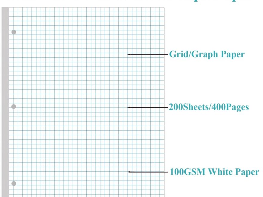 Amazon 2 Pack A4 Grid Filler Paper 3 Hole Graph Paper 200Sheets 400Pages Loose Leaf Paper 100gsm White Paper 8 5 X 11 Office Products