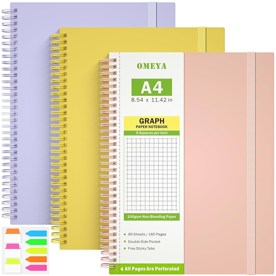Amazon 3 Pack Graph Paper Notebook 8 5 X 11 1 Subject Spiral Notebook Journal With Pockets Large Grid Notebook 480 Perforated Pages 100gsm Thick Grid Paper Cute Notebook For School Supplies Amazon 3 Pack Graph Paper Notebook 8 5 X 11 1 Subject Spiral Notebook Journal With Pockets Large Grid Notebook 480 Perforated Pages 100gsm Thick Grid Paper Cute Notebook For School Supplies