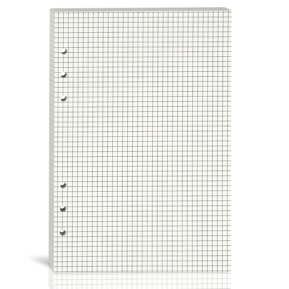 Amazon A5 Grid Refill Paper A5 Graph Rule Paper Quad Rule Filler Paper 6 Hole Punched Loose Leaf Paper For 6 Ring Binders 80 Sheets 160 Pages 8 25x5 6 Inch Beige Office Products