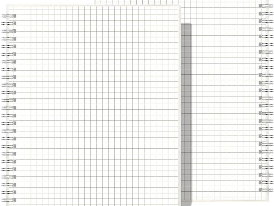 Amazon AHGXG Graph Paper Notebook Spiral 2 Pack Large B5 Grid Notebook 7 3 X 10 100GSM Thick Graph Grid Paper Quad Ruled Total 320 Pages Transparent Plastic Hardcover Journal Office Products