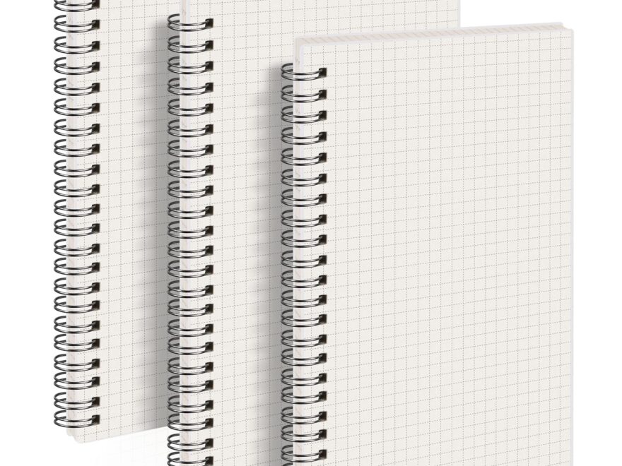 Amazon AHGXG Graph Paper Notebook Spiral 3 Pack A5 Grid Notebook 5 7 x 8 3 Thick 100gsm Graph Grid Paper 80 Sheets Transparent Hardcover Journals For School Supplies Office Writing Drawing Office Products