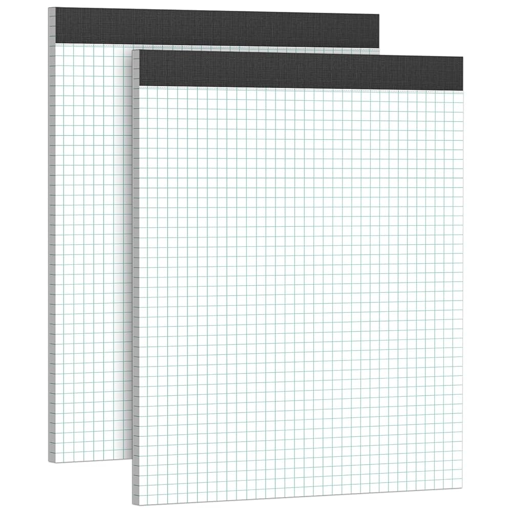 Amazon AILZFEI Graph Paper Notebook 8 5 X 11 Grid Paper Pad Quad Ruled 2 Pack 30 Sheets Per Pad White 4x4 4 Squares Per Inch Easy Tear Perforations 8 5 x11 Quad Ruled Grid