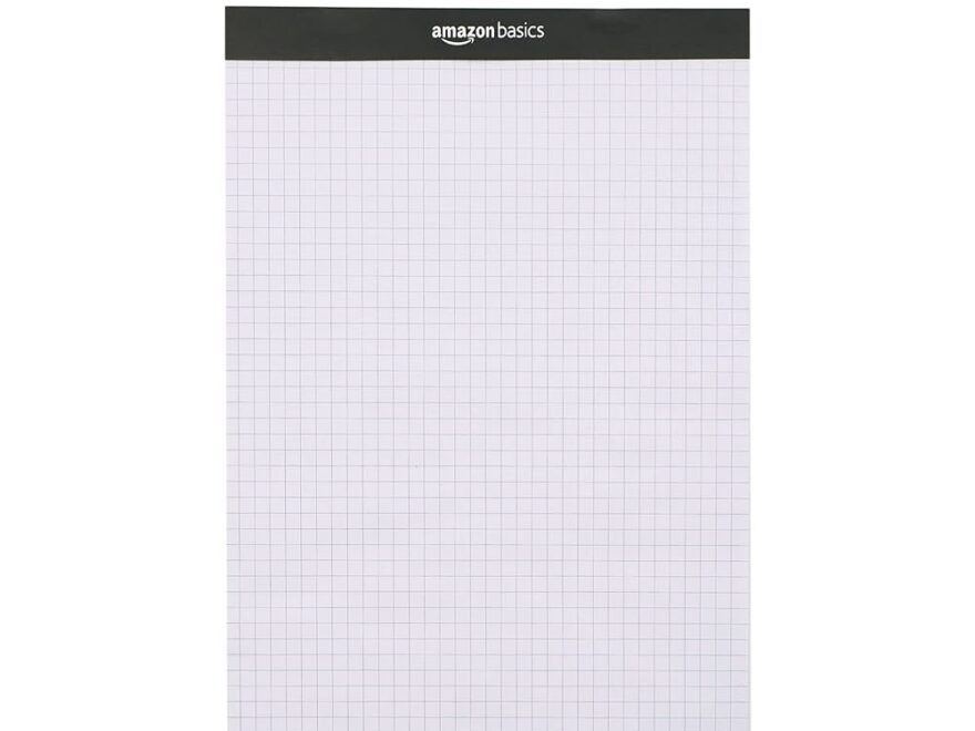 Amazon Amazon Basics Quad Ruled Graph Paper Pad Pack Of 2 8 5 Inch X 11 75 Inch 100 Sheets Pad White Office Products