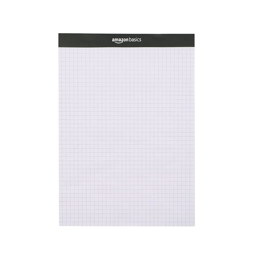 Amazon Amazon Basics Quad Ruled Graph Paper Pad Pack Of 2 8 5 Inch X 11 75 Inch 100 Sheets Pad White Office Products