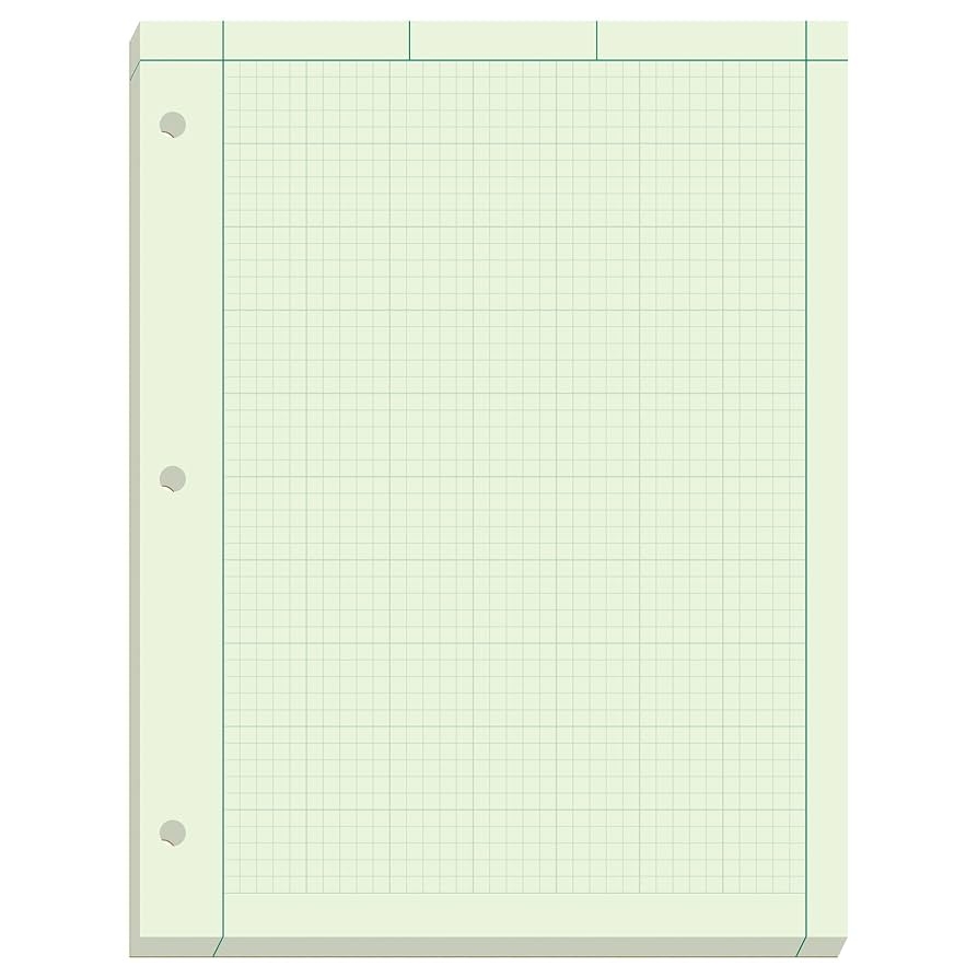 Amazon Ampad Engineer Pad 5 Squares Per Inch 8 5 X 11 200 Sheet Pad Green 22 144 Graph Paper Pads Office Products