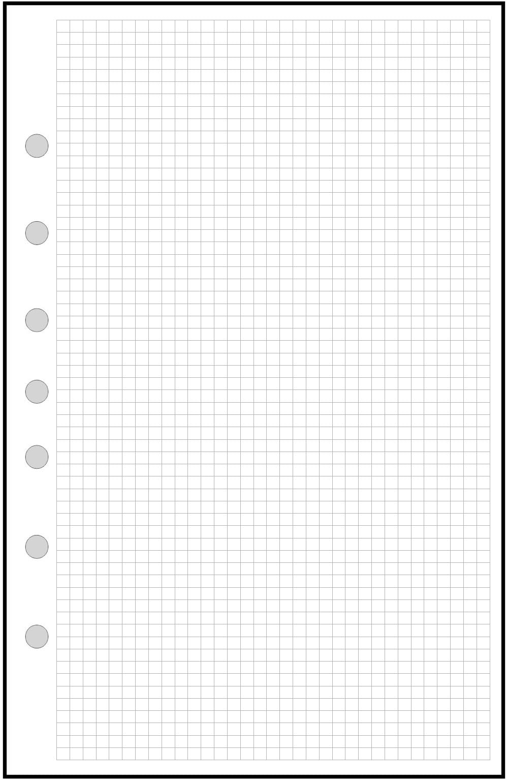 Amazon Classic Size Graph Paper Refill 0 125 1 8 Spacing Sized And Punched With 7 Holes For 7 Ring Notebooks Such As Franklin Etc 5 5 X 8 5 Office Products