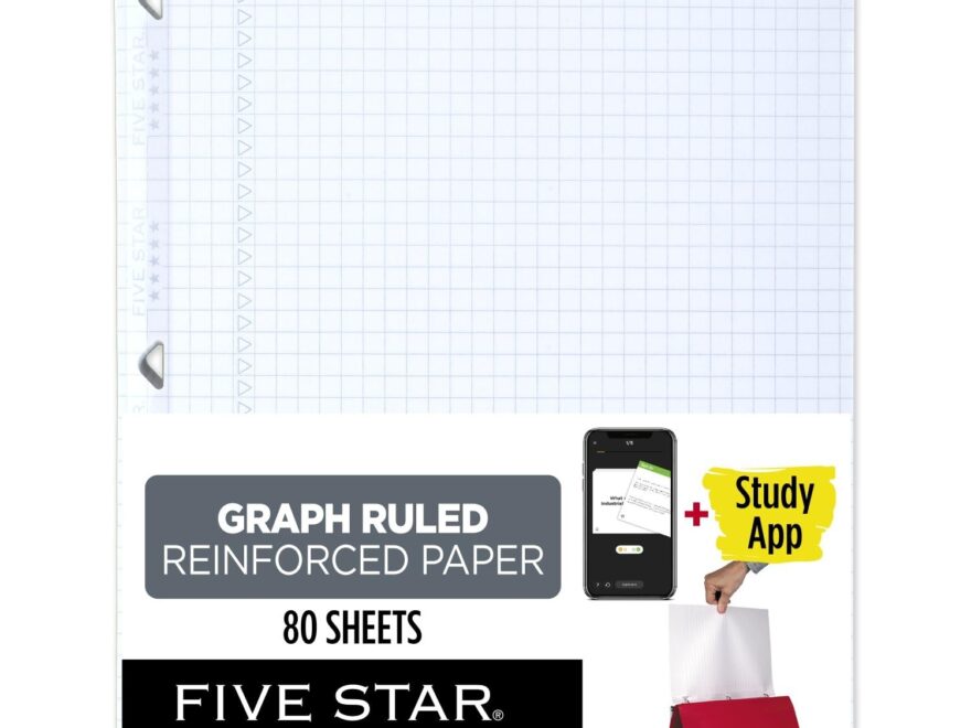 Amazon Five Star Loose Leaf Paper Notebook Paper Graph Paper Reinforced Filler Paper Fights Ink Bleed 8 5 X 11 100 Sheets 17012 Office Products