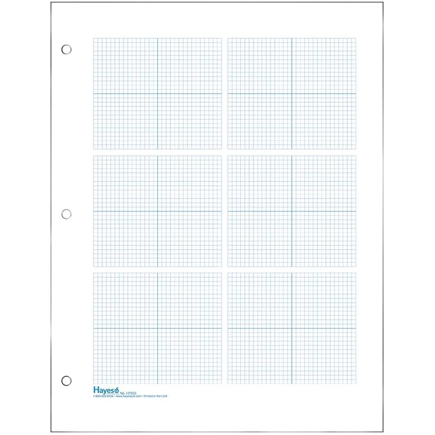 Amazon Geyer Instructional Products 6 Grid Graph Paper 1 8 Squares And Accentuated Axes Double Sided Blue Lined 500 Sheet Ream Three Hole Punched Office Products