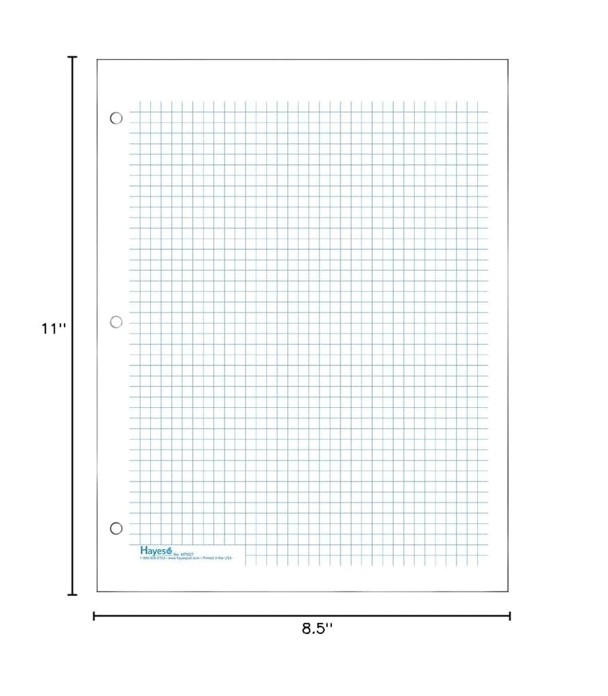 Amazon Geyer Instructional Products Classic Graph Paper Full Page Grid With 1 4 Squares Blue Lined Double Sided 500 Sheet Ream Three Hole Punched Office Products