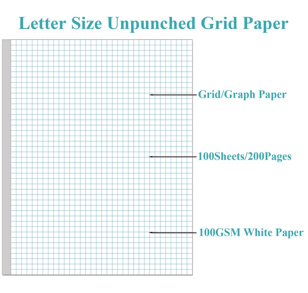 Amazon Graph Paper A4 Grid Paper 4 x4 Blue Quad Rule 100Sheets 200Pages Unpunched Double Sided 100gsm White Paper 8 5 X 11 Office Products
