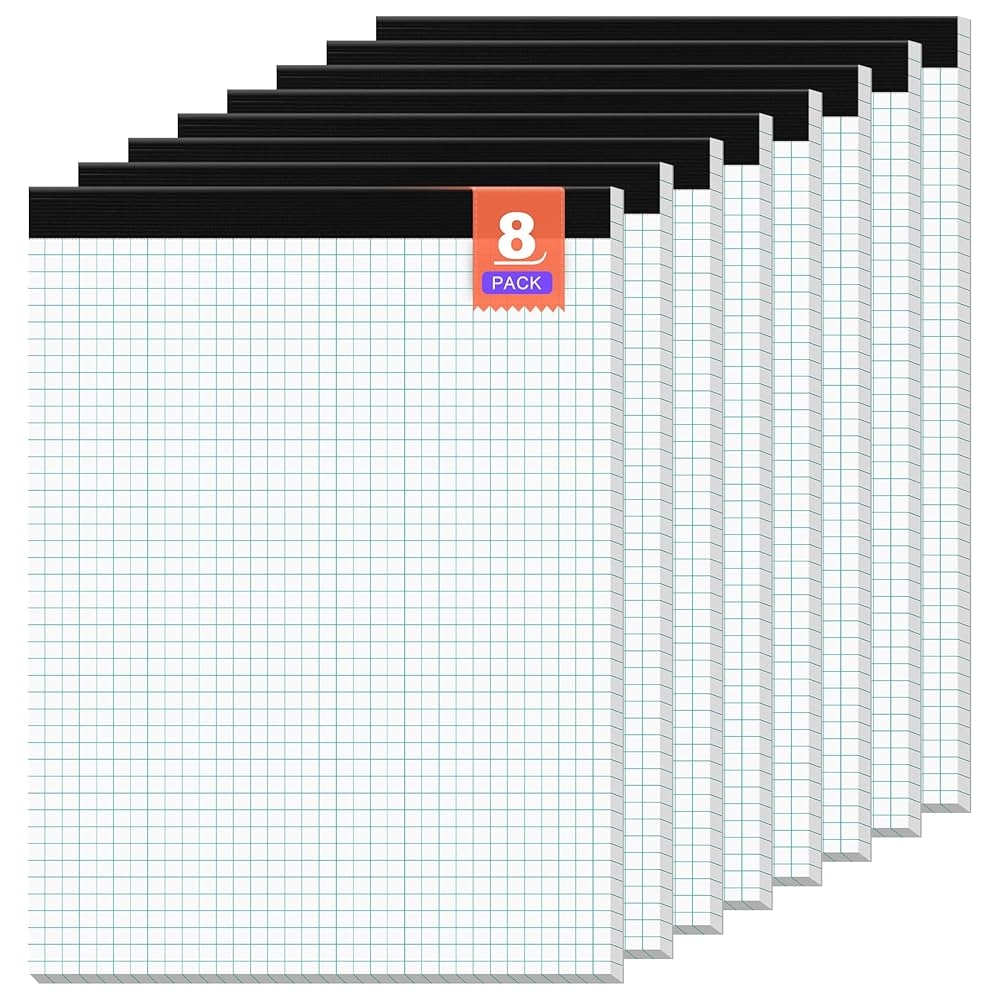 Amazon Graph Paper Grid Paper 8 5 X 11 Graph Paper Pad 4x4 4 Square Per Inch 8 Pack Graphing Paper 30 Sheets Pad Quad Ruled Legal Pad Grid Paper Note Pads