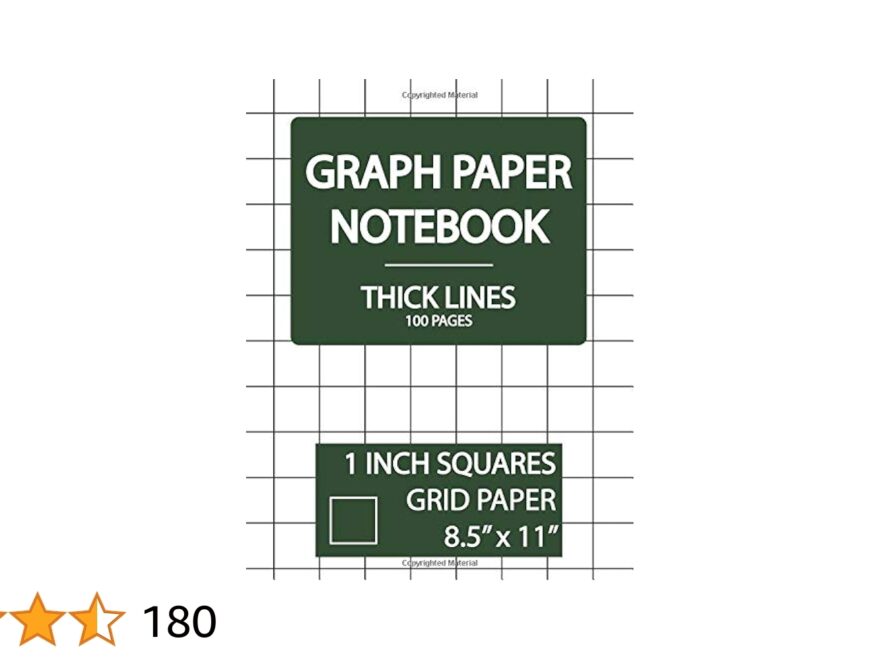 Amazon Graph Paper Notebook 1 Inch Squares 100 Pages Thick Lines Grid Thick Squared Graphing Paper Blank Quad Ruled 1 Inch Square Graph Paper 1 Inch Paper Notebook And Squared Grid
