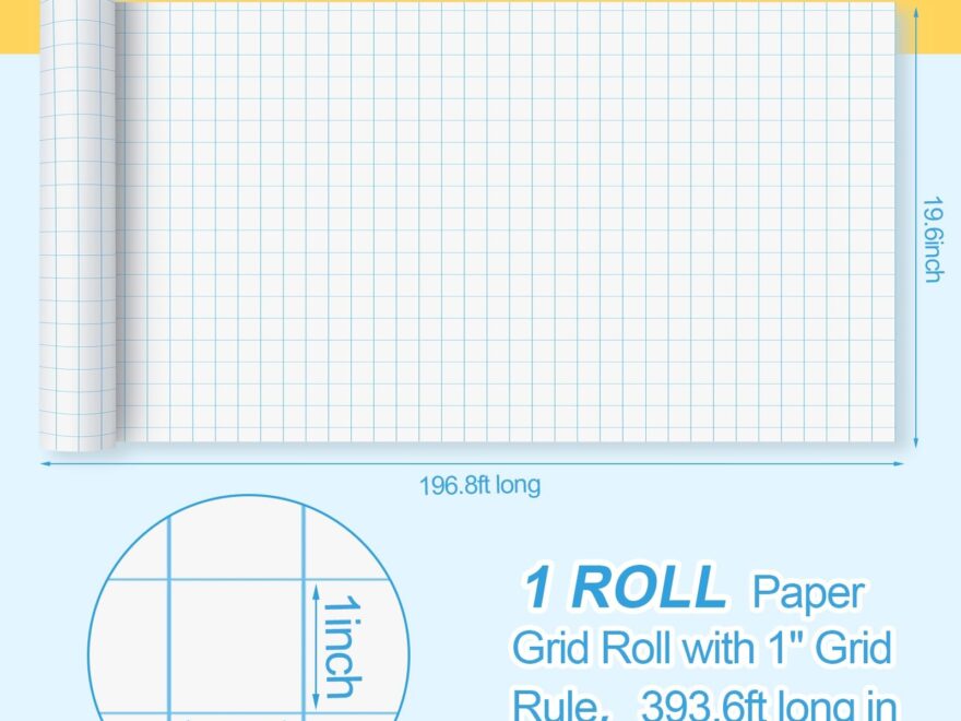 Amazon Jetec 1 Roll 1 Large Grid Graph Paper Roll 19 7 Inch X 197ft Drafting Paper For Back To School Classroom Teaching Supplies Kids Students Gifts Office Products