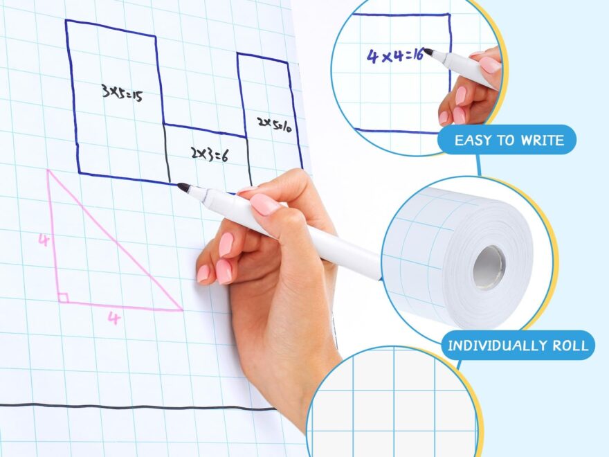 Amazon Jetec 1 Roll 1 Large Grid Graph Paper Roll 19 7 Inch X 197ft Drafting Paper For Back To School Classroom Teaching Supplies Kids Students Gifts Office Products