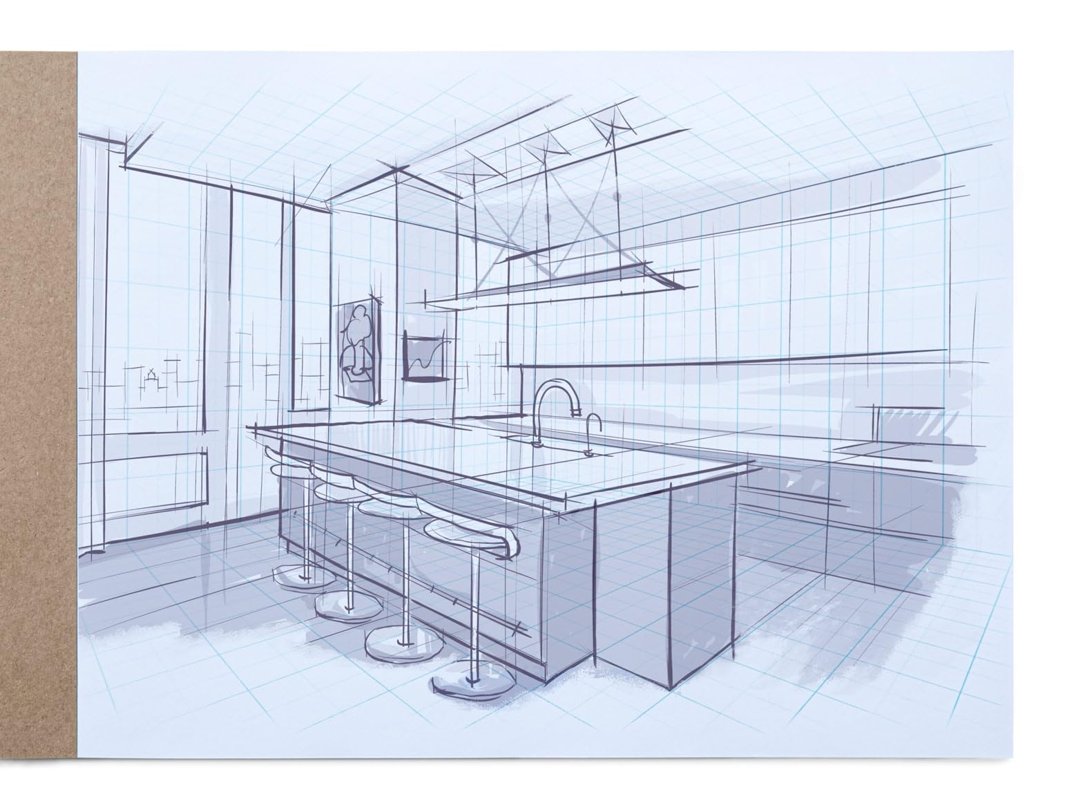 Amazon Koala Tools 40 Page Drawing Pad For 2 Point Perspective Room Grid Sketch Pad With 3D Virtual Walls Design Gridded Graph Paper For Interior Room Design Industrial Architectural 9 X 12 Inches 