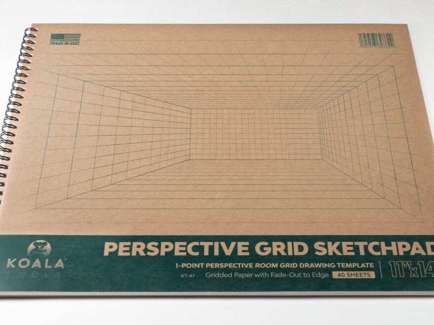 Amazon Koala Tools 40 Sheet Sketch Pad For 1 Point Perspective Drawing Spiral Bound Gridded Graph Paper For Interior Room Design Industrial Architectural And 3D Design 11 X 14 Inches Arts Crafts Sewing