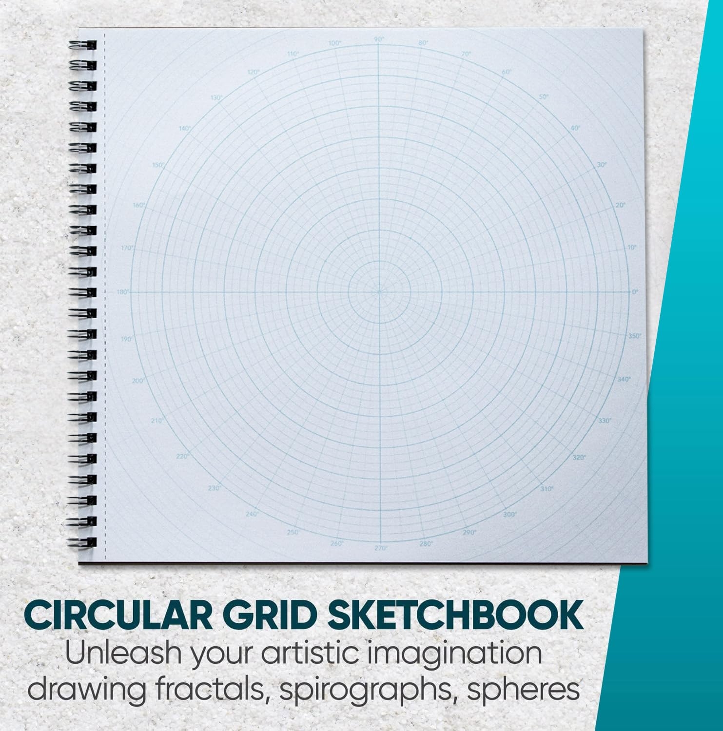 Amazon Koala Tools Circular Grid Sketchbook With Polar Coordinate Graph Paper Polar Grid For Circular Designs Mandala And Geometric Patterns 8 5 X 8 5 Inches 60 Pages Pack Of 1 Office Products