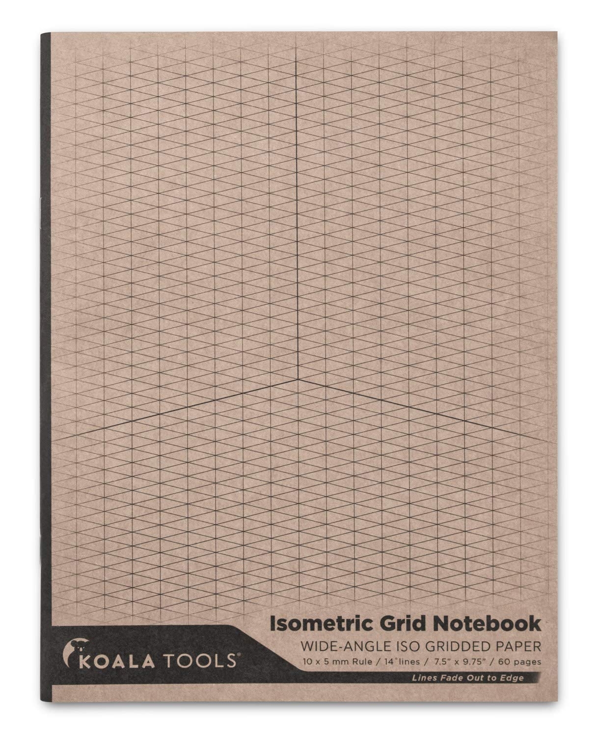Amazon KOALA TOOLS Isometric Graph Paper Notebook 1 Unit 7 5 X 9 75 60 Pp Kraft Cover Isometric Grid Drawing Pads Suitable For Industrial Architectural Interior Design Office Products