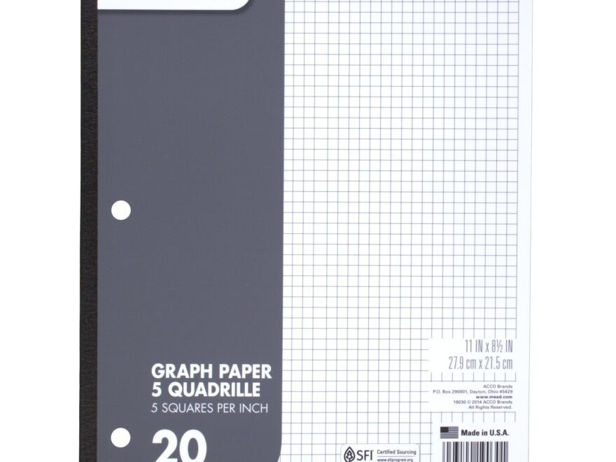 Amazon Mead Graph Paper Pad Quadrille 5 Squares Per Inch 11 X 8 1 2 20 Sheets 1 Pack 19030 Office Products