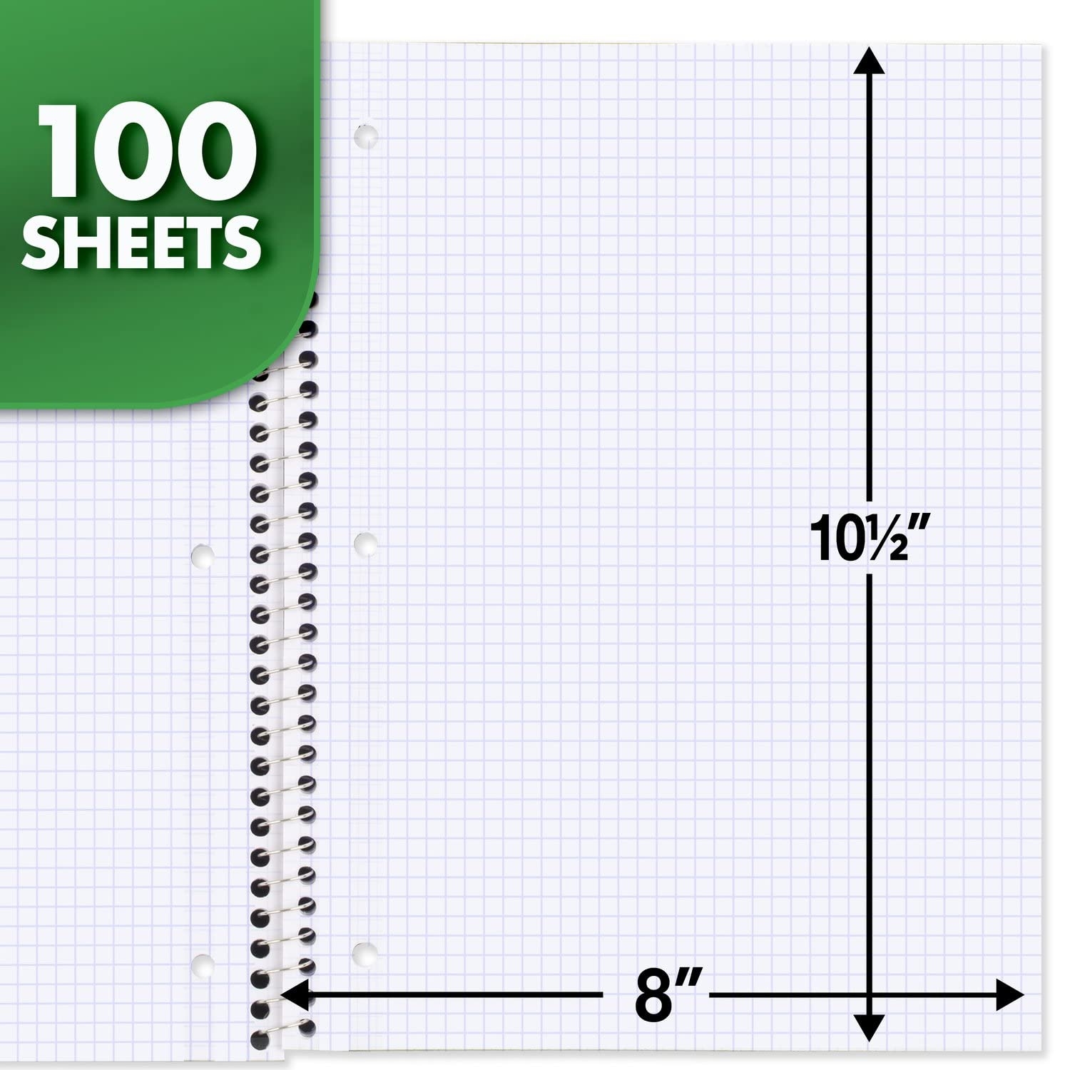 Amazon Mead Spiral Notebook 1 Subject Graph Ruled Paper 7 1 2 X 10 1 2 100 Sheets Green 05676AC5 Office Products Amazon Mead Spiral Notebook 1 Subject Graph Ruled Paper 7 1 2 X 10 1 2 100 Sheets Green 05676AC5 Office Products