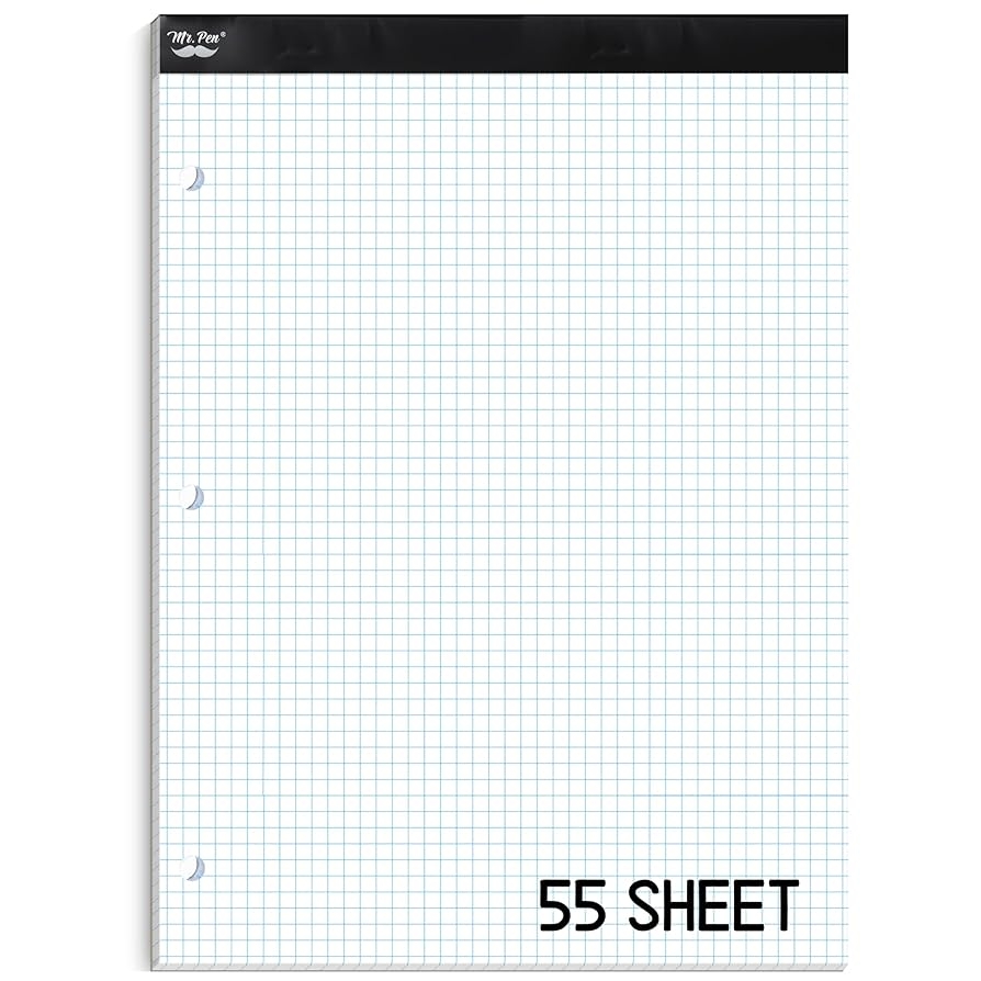 Amazon Mr Pen Graph Paper 5x5 5 Squares Per Inch 11 x8 5 Engineering Graph Paper Pad 55 Sheet Office Products