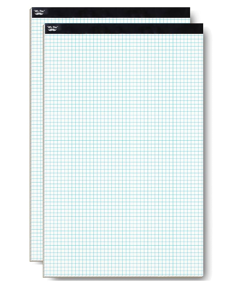 Amazon Mr Pen Large Graph Paper Pads 11 X 17 Inches 2 Pack 22 Sheets Pack 4x4 4 Squares Per Inch Blueprint 11 X 17 Grid Paper Pad Math Notebook Office Products