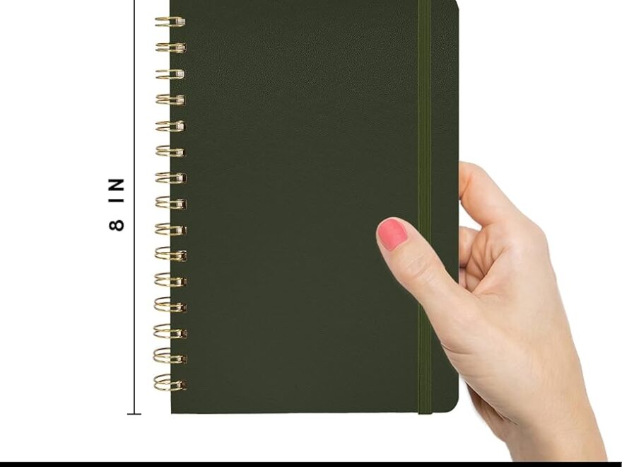 Amazon PAPERAGE Graph Paper Spiral Notebook Journal Olive Green 160 Pages Medium 5 5 Inches X 8 Inches 100 GSM Thick Graphing Paper Hardcover Double Wire Grid Spiral Notebook Office Products