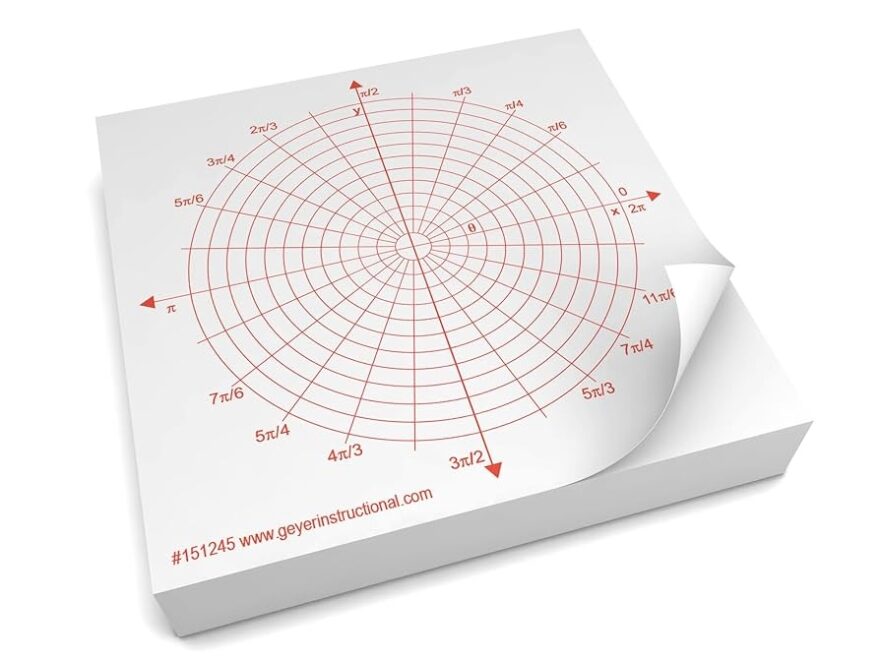 Amazon Polar Circle With Radians Graphing Post It Notes 4 Packs Of 100 Sheets 400 Sheets Total Office Products